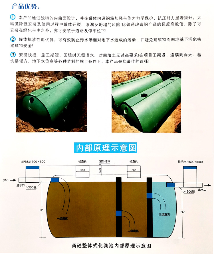 金堂玻璃钢化粪池